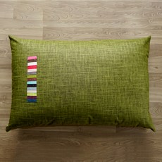 蝴蝶觸感棉花亞麻7支紗防潑水大型禪坐墊, 深卡其色