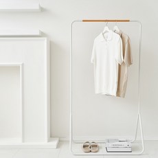 MONOFLAT 現代立式Y字衣架, 白色 + 木質