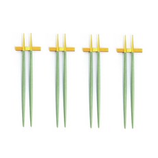 Cutipol Orphan Seradon 4 套筷子 + 4p 筷架, 金色, 1套