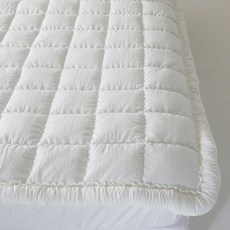 하이클래스베딩 순면 광목워싱 침대패드, 우유빛