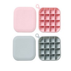 유미상사 실리콘 수제 아이스크림 몰드 2종세트 BG023 정사각, 핑크, 블루, 1세트
