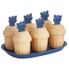 Yumi商社創意奇蹟手工冰淇淋模具 BG007 冰淇淋 6格, 藍色, 1個