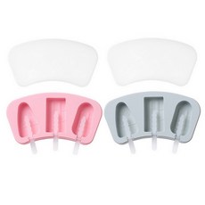 유미상사 실리콘 수제 아이스크림 몰드 2종세트 BG013 아이스크림, 핑크, 블루, 1세트