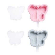Yumi商社矽膠手工冰淇淋模具 2種組 BG011 蝴蝶, 粉色, 藍色, 1組