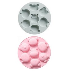 Yumi Company矽膠手作冰淇淋模具 2種組 BG021 可愛啤酒, 粉色, 藍色, 1套