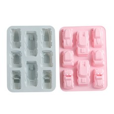 Yumi商社矽膠手工冰淇淋模具 2種組 BG010 汽車, 粉色, 藍色, 1套