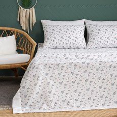 LaMonte 泡泡紗薄被單+保潔墊+枕套組 Merry Merry款