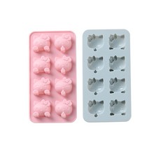 Yumi's 矽膠自製蛋糕餅乾模具 2 件套 BG029, 粉色, 藍色, 1套