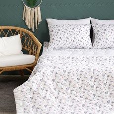 LaMonte Merry Merry簡約花紋泡泡紗衍縫寢具組