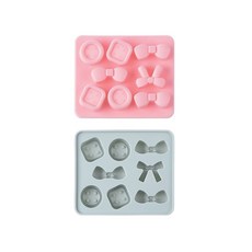 Yumi Company矽膠自製蛋糕餅乾模具 2種組合 BG026, 粉色, 藍色, 1套