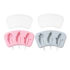 Yumi's 矽膠手工冰淇淋模具 2 件套 BG013 蔬菜奈良, 粉色, 藍色, 1套