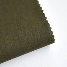 Libre基本素色11支棉麻布, 深橄欖