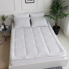 LaMonte 條紋泡泡紗墊, 灰色