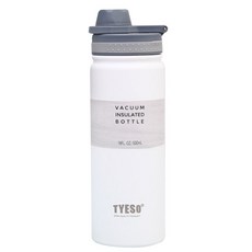 TYESO 真空隔熱運動水瓶 隨行杯, 白色, 530ml