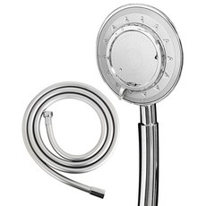 IRONFITTING 3段式噴射蓮蓬頭 + 2m軟管, 1個, 銀色