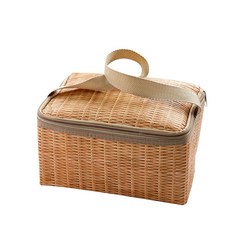 藤編印花保溫袋, 淺褐色的