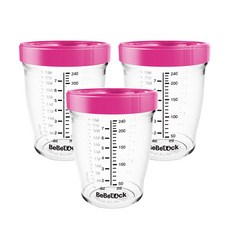 베베락 클린 트라이탄 이유식 보관용기, 240ml, 자주, 3개