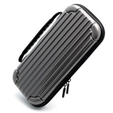 momoket Switch手提式收納硬殼 灰色+纖維擦拭布, 單品, 1個