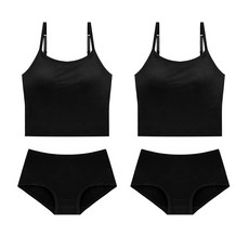 無鋼圈提托背心內衣內褲 2入組