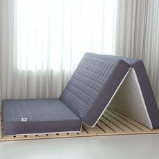 리을매트리스 3단 접이식 무지 메모리폼 매트리스, 그레이, 13cm