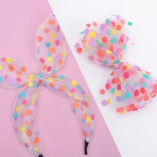 merci-band 孩童點點髮夾+髮箍套組