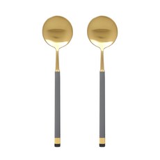 Bogen 方形兩色金大茶匙 LTS, 木炭, 2個