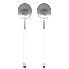 Bogen 韓國製方形雙色緞面餐匙 DS, 白色, 2個