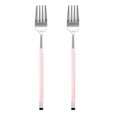 Bogen 韓國製方形雙色緞面餐叉 DF, 粉紅色, 2個