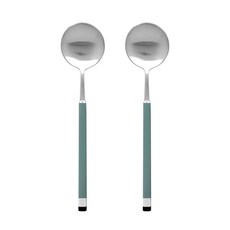 Bogen 韓國製方形雙色緞面大茶匙 LTS, 橄欖綠, 2個