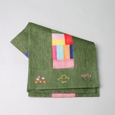 HAYUL工房高級麻傳統雕刻花刺繡桌巾, 卡其色, 2m x 30.5cm