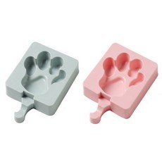 Yumi商社矽膠手工冰淇淋模具 2種組 BG012 小熊手, 1套, 粉色, 藍色