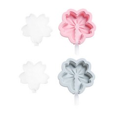 Yumi Company矽膠手作冰淇淋模具 2種組 BG011 櫻花, 粉色, 藍色, 1套