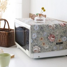 decotonik 復古花卉印花微波爐防塵罩, 淺褐色的