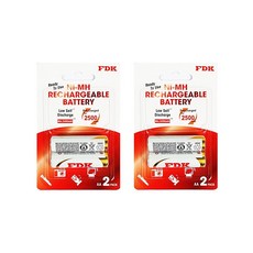에프디케이 니켈수소 충전지 AA 2500mAh, 2개입, 2개