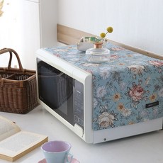 decotonik 復古花卉印花微波爐防塵罩, 藍色