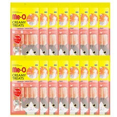 MeO 고양이 크리미 간식 파우치, 연어, 75g, 16개