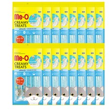 MeO 고양이 크리미 간식 파우치, 혼합맛(치킨/리버), 75g, 16개
