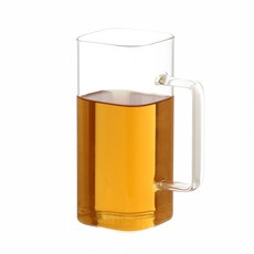에이블 사각 유리컵 화이트, 400ml, 1개