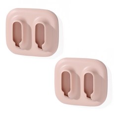 ARYKO 黏貼式情侶2孔牙刷架, 粉紅色, 2個