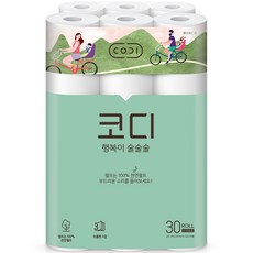 코디 3겹 행복이 술술술 천연펄프 롤화장지 27m, 30롤, 1세트
