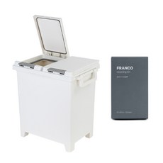 FRANCO HOME 質感設計按壓式垃圾桶 30L+清潔袋 10L 50入, 白色, 1組