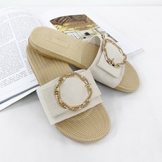 shoes& 女款金色環形裝飾穆勒拖鞋 sn030