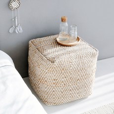 마켓비 JUTERO 핸드메이드 스툴 45, 베이지, 1개