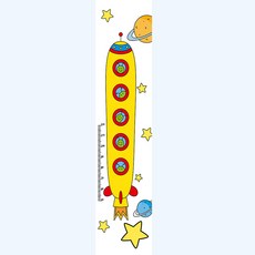 유니크 만능스티커 키재기 포인트벽지, 우주여행, 53cm x 2.4m