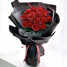로사리움 비누꽃 모던 블랙 장미 20송이 꽃다발, 레드