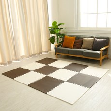 PE材質巧拼 4入+收邊條 8入, 棕色+象牙白, 1組