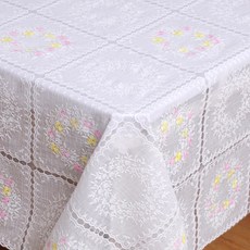마켓피오 pvc 일회용 레이스 식탁보 타입5 137 x 240 cm, 1개입, 1개
