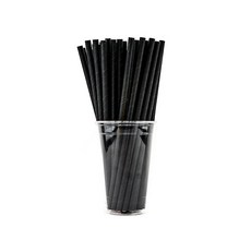 카페뉴 종이빨대 무지 검정 8mm, 100개입, 1개