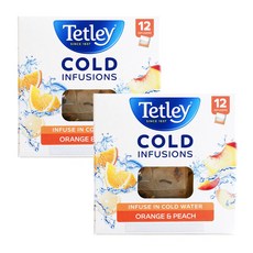 테틀리 콜드 인퓨전 오렌지 & 복숭아 히비스커스차, 2.25g, 24개, 12개입