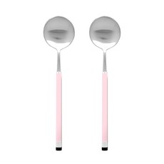 Bogen 韓國製方形雙色緞面大茶匙 LTS, 粉紅色, 2個